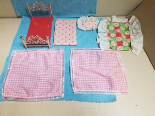 Vintage Strawberry Shortcake Berry Happy Home Part Bed With Blankets Linen