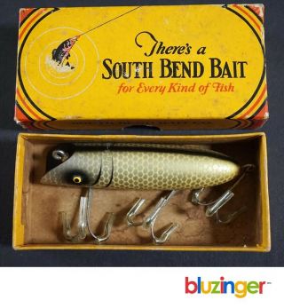South Bend Bass - Oreno Vintage Wooden Fishing Lure W/ Box