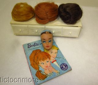 Vintage Barbie Fashion Queen Wig Wardrobe Doll Head & Wigs & Susy Goose Chest