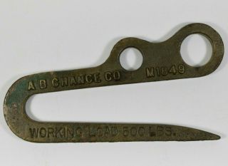 Vtg Antique A B Chance Co M1849 Adjustable Bronze Brass Rope Hook 500lb Swl