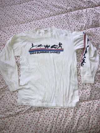 Vtg 1984 Los Angeles Olympics Summer Games M Long Sleeve T - Shirt Belton Toughtee