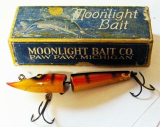 Vintage Moonlight Jointed Pikaroon Minnow Series No.  2000 & Unmarked Box