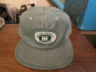 Usa Made Louisville Vintage Snapback Truckers Hat Canvas Farm Credit Service Nos