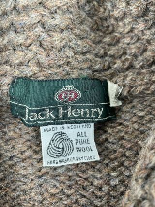 Vintage Jack Henry Button Wool Sweater Made In Scotland Adult Small 3