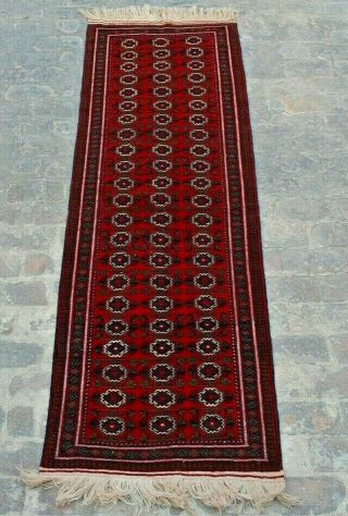 F379 Vintage Handmade Afghan Tribal Wool Baluchi Hallway Rug Runner 2 