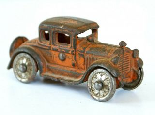 Arcade Hubley Kenton Antique Cast Iron Coupe Car 4 1/4 " Orange