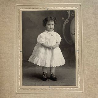 Antique Cabinet Card Photo Little Girl Child Geneseo Il