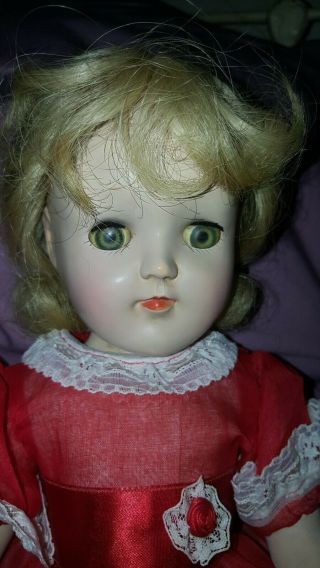 Vintage Ideal 14 " Toni Doll P - 91 With Face Paint In Outfit 1950 