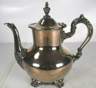 Vintage Silverplate Tea Pot Pitcher Old English By Poole Epca