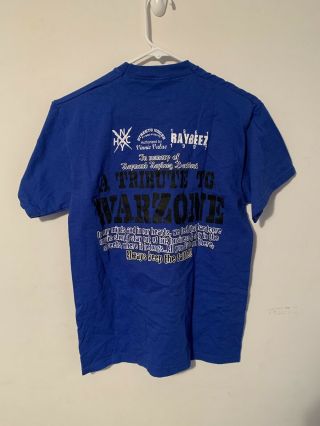 VTG 1997 WARZONE Murder Town US Tour M T - Shirt NYHC Raybeez hardcore Memorial 3
