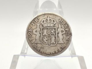 1776 Spain/ Colonial Bolivia Charles Iii 2 Reales Antique Silver Coin