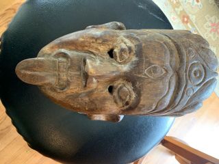 Kali Antique Wood Mask Possibly From Nepal