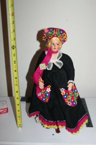 Vtg Magis Roma 15 " Cloth Doll W Tag Italy Rare Colors Exceptional