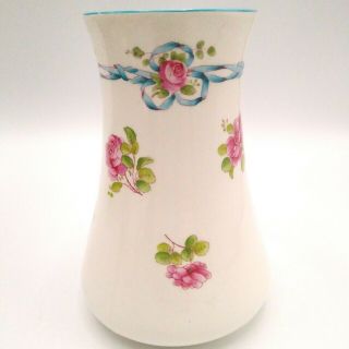 Antique Minton Porcelain Vase Ribbons & Roses Made In England Hard To Find