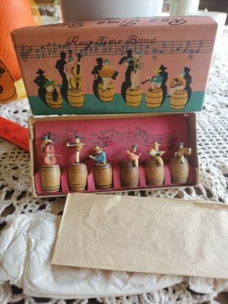 Antique Toy Occupied Japan " Rag Time Band " With Box Ca