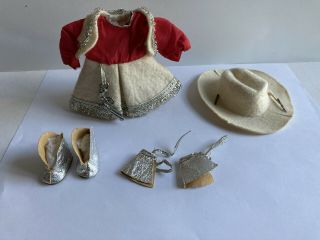 Vtg 1950s Vogue 8 " Ginny Play Time Cow Girl Outfit 6156 - Red Version