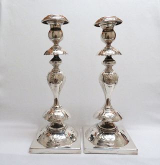 Antique Henneberg Poland Silver Judaica Candlesticks Candle Holders
