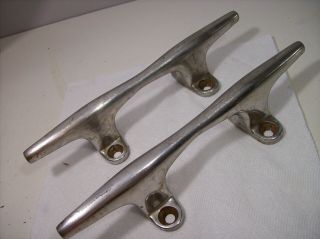 Pair Stainless Steel Marine Boat Cleats 12 " Huge,  Solid Ss 3 - 1/2 Lb Ea.  - Cleats