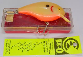 Vintage 3 " Cotton Cordel 8085 Big - O Crankbait Fishing Lure In Plastic Box