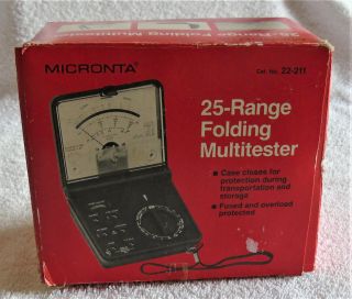 Radio Shack Micronta 22 - 211 Multimeter Ohms Meter 25 Range Folding
