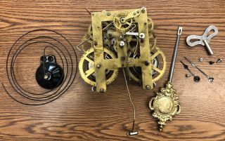 S.  Larose - Antique Mantle Clock Replacement Movement - Key,  Hands,  Bob 4repair/parts