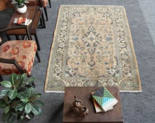 Classic Floram Hand Knotted Oriental Vintage Wool Traditional Muted Area Rug 4x6 3