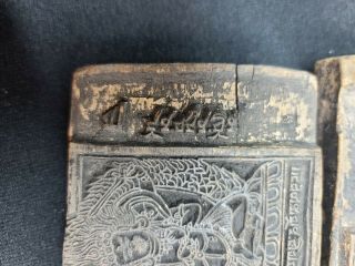 Antique Tibetan Buddhist Scriptures Wooden Printing Blocks Hand - Carved Wood 5
