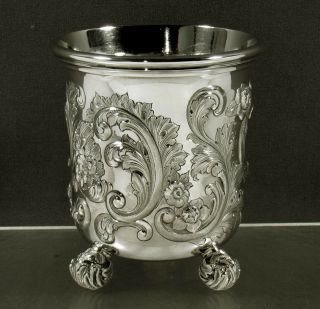 Lincoln & Foss Silver Beaker C1855 Hand Decorated
