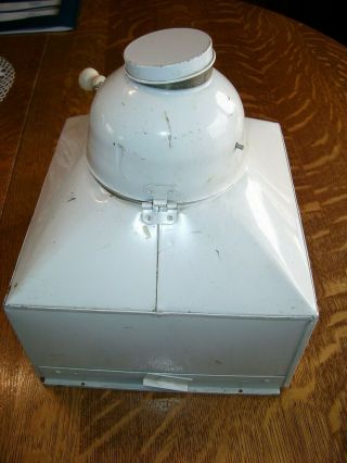 Vintage Antique Hoosier Style Cabinet Flour Bin W/sifter White Metal Square