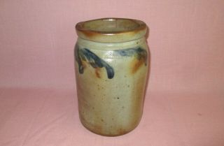 Antique 19th C Stoneware Decorated John Bell Waynesboro Pa 1 Gallon Crock 10.  25 "