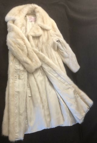 Real Vintage Full Length White Mink Fur Coat