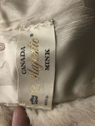 Real Vintage Full Length White Mink Fur Coat 2