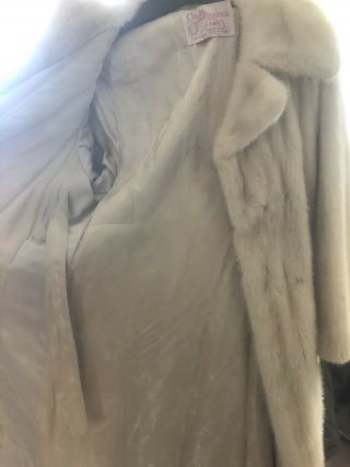 Real Vintage Full Length White Mink Fur Coat 3