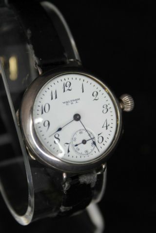 Stunning Vintage Ww1 1917 Waltham Military Trench Watch In Sterling Case Aviator
