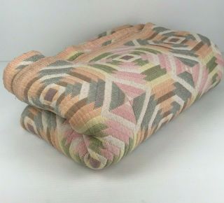 Vintage Revert Quilt Blanket / Reversible 100 " X 76 " / Made In Spain /