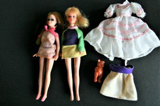 Two Topper Corp Model Agency 6 " Vintage Dolls 1970