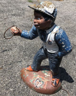 Antique African American Cement Lawn Jockey Rare Statue Underground Railroad
