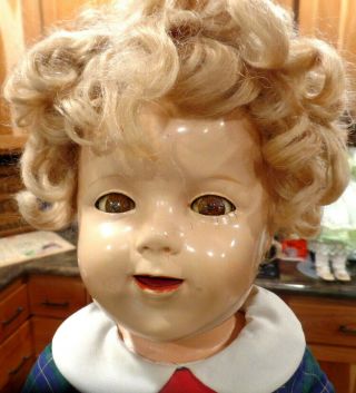 VINTAGE 27  SHIRLEY TEMPLE COMPOSITION DOLL MARKED IDEAL DOLL CO,  BLOND HAIR 2