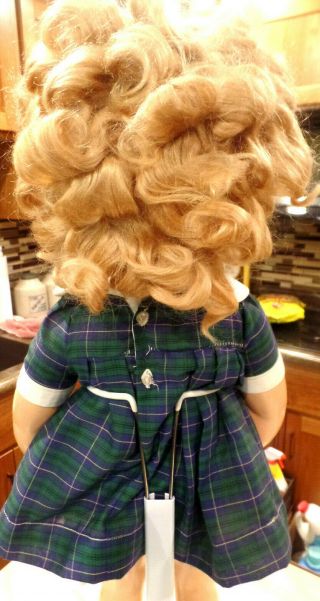 VINTAGE 27  SHIRLEY TEMPLE COMPOSITION DOLL MARKED IDEAL DOLL CO,  BLOND HAIR 5