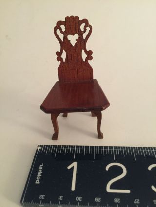 Vintage Doll House Ooak Ornate Wooden Chair Signed/stamped On Back