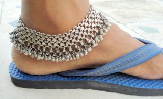 Vintage Antique Tribal Old Silver Anklet Ankle Chain Ankle Bracelet Feet Chain