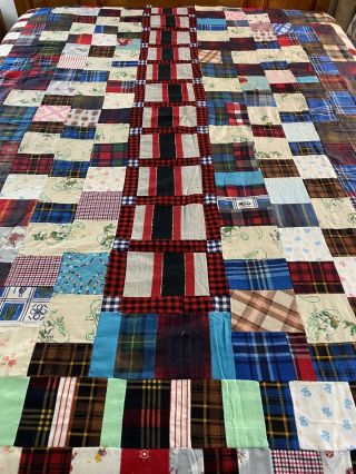 Vintage Handmade Hand Stitched Quilt Top 66x82 Twin 713