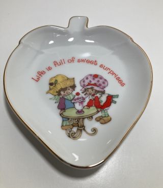 Vintage Strawberry Shortcake Fine Porcelain Plate / Trinket Dish Japan