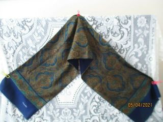Vintage Monsieur Christian Dior 54 " X 11 " Paisley Scarf 100 Silk & 100 Wool