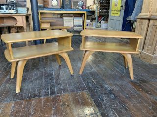 Pair Vintage Heywood Wakefield 391 - G Side Tables End Mcm 1950’s