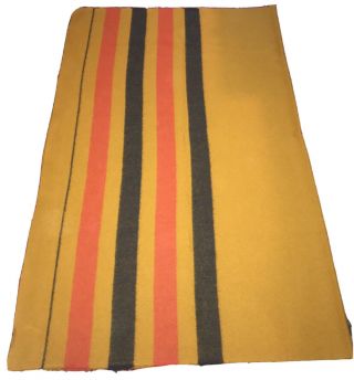 Auth Hermes HermÈs Vintage Large Wool Blanket Throw Rocabar Stripe Horse Nr
