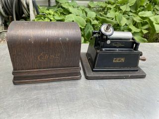Antique Thomas Edison Gem Cylinder Phonograph Music Case Reproducer Model C