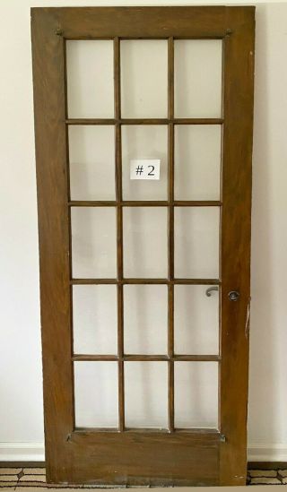 3avail 32 " X80 " Antique Vintage Old Wood Wooden Interior French Door Window Glass