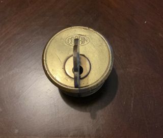 Vintage Brass Corbin Cylinder Lock W/ Key Door Hardware