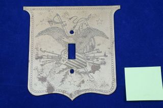 (1) Antique Patriotic American Eagle Solid Brass Light Switch Wall Plate